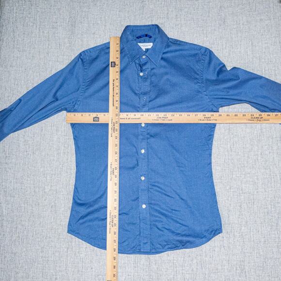Teddy Stratford NYC Men's Zip Button up Shirt in Blue Cotton size 1 - Picture 8 of 9